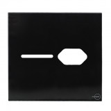 Placa p/ 1 Interruptor + Tomada 4x4 - Novara Glass Preto Brilhante 